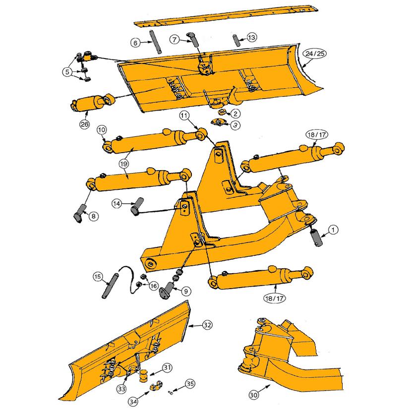 John Deere 450G, 550G, 650G Dozer Blade Parts | HW Part Store