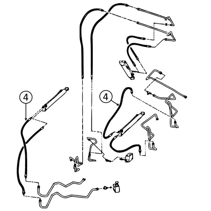 Bobcat 763, 763C, 763F, & 763G Hose - to Loader Lift Cylinders - Rod End -