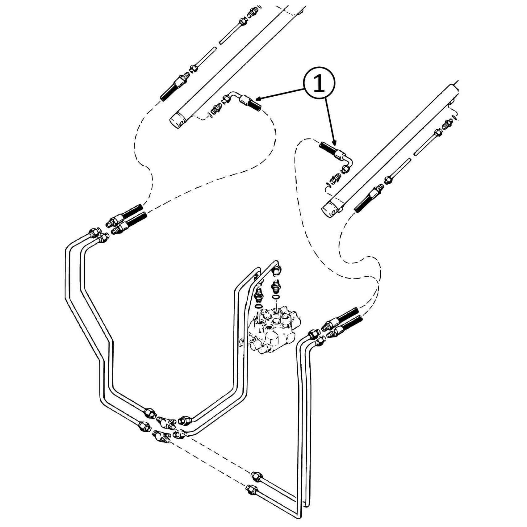 Case 1825B Loader Lift Cylinder Bore Hydraulic Hose | HW Part Store