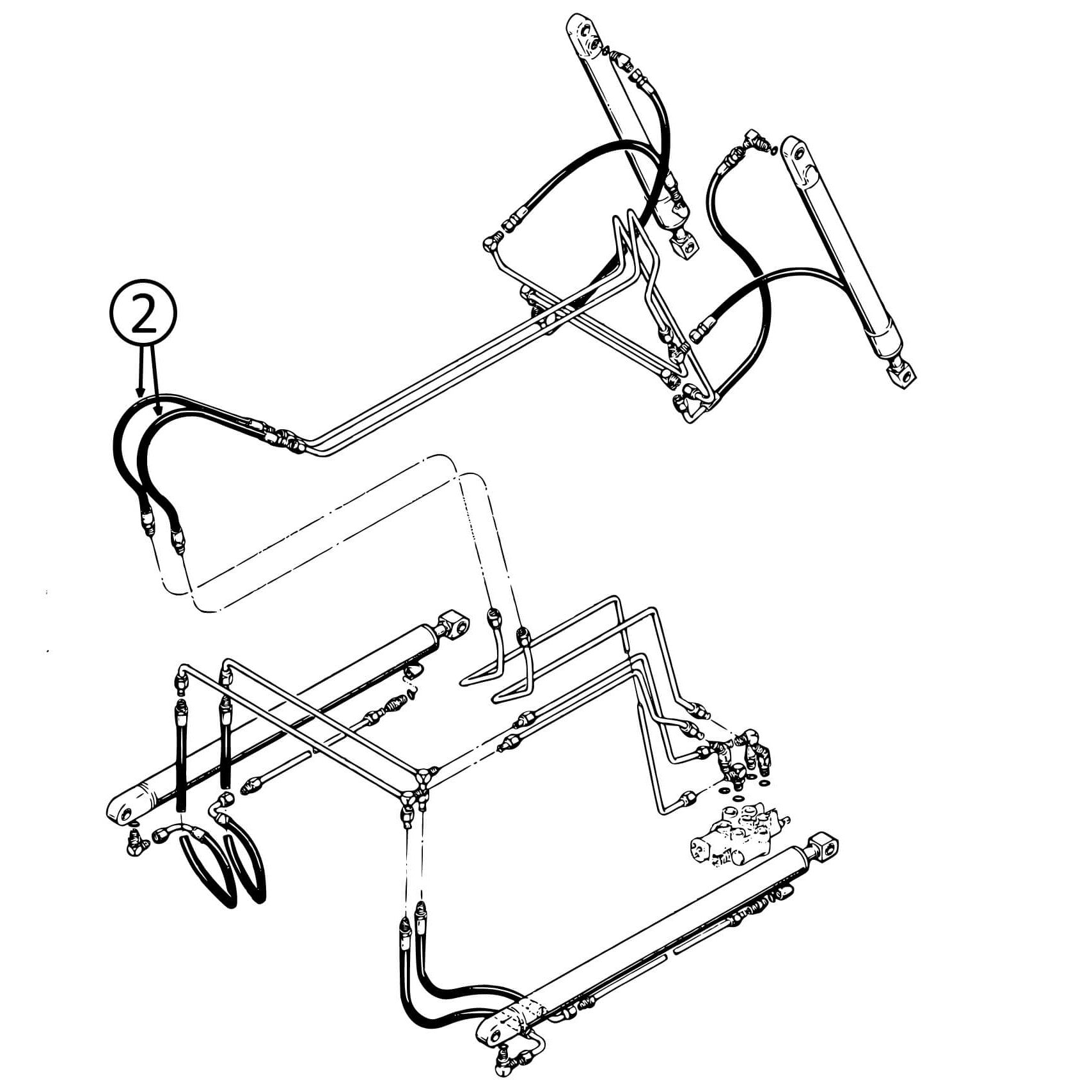 ▼order⑥ Case 1830 Pivot - Loader Tilt Hydraulic Hose | HW Part Store