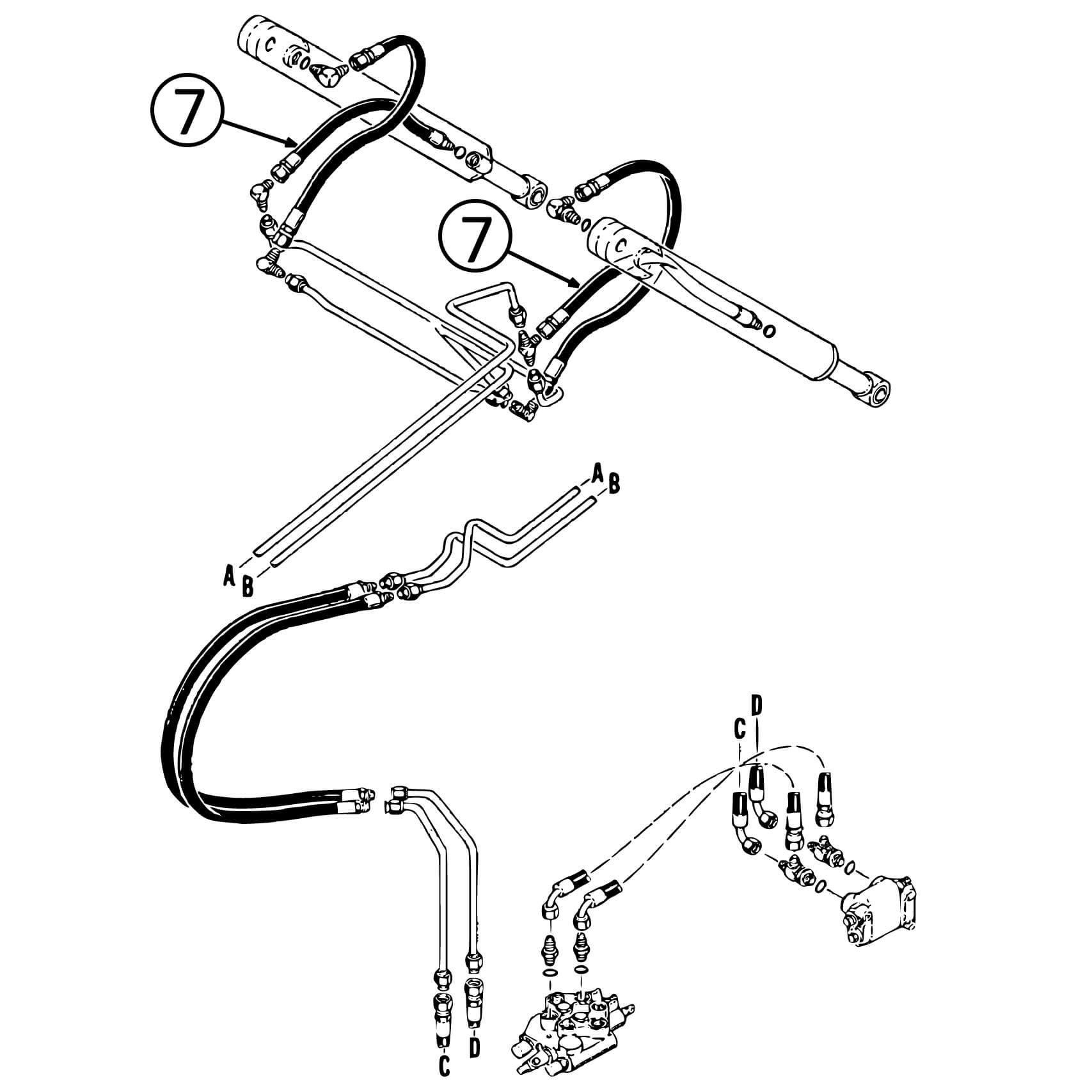 Case 1838 Loader Tilt Rod Ends Hydraulic Hose | HW Part Store