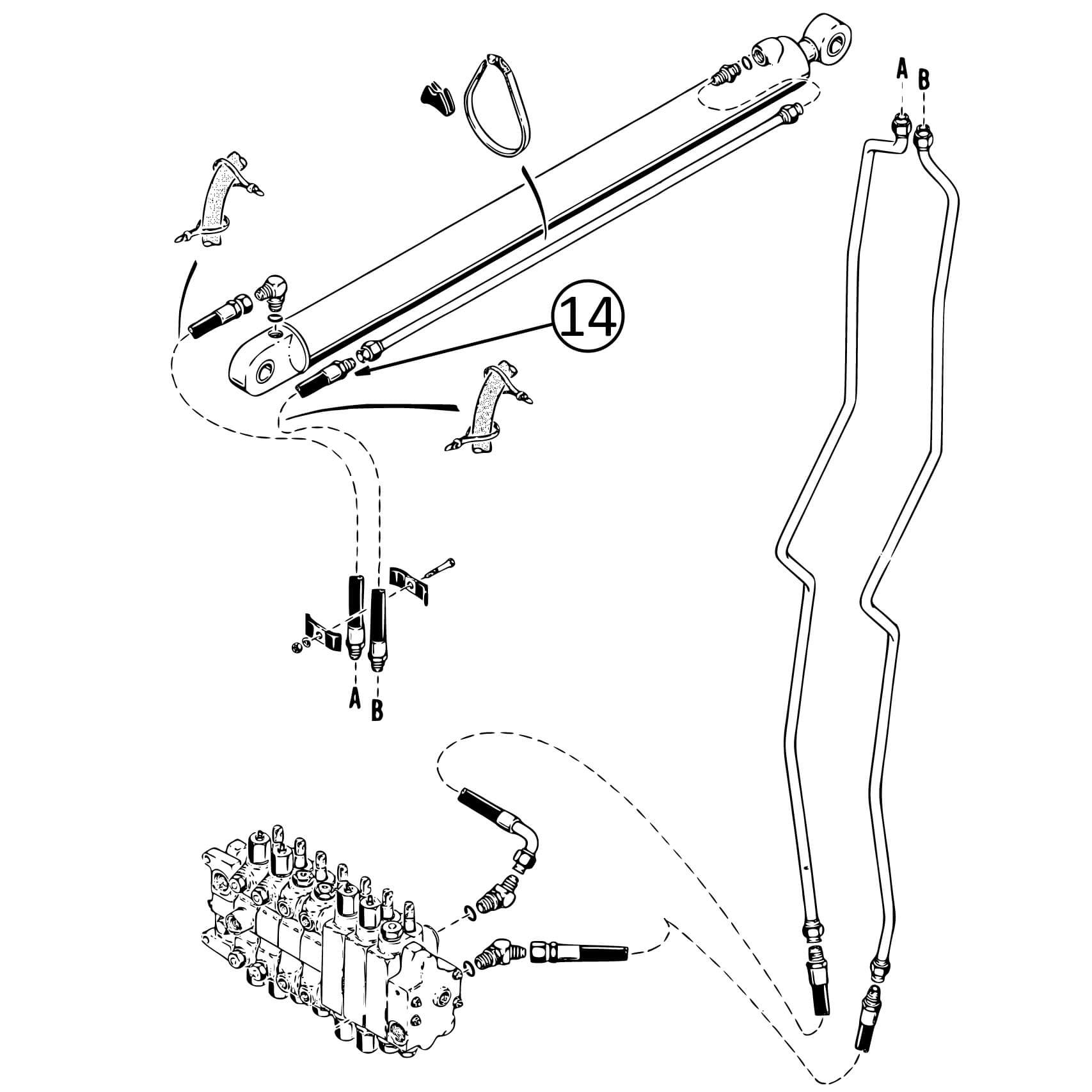 Case 580SK Hose - to Backhoe Ext Dipper - Rod End | HW Part Store