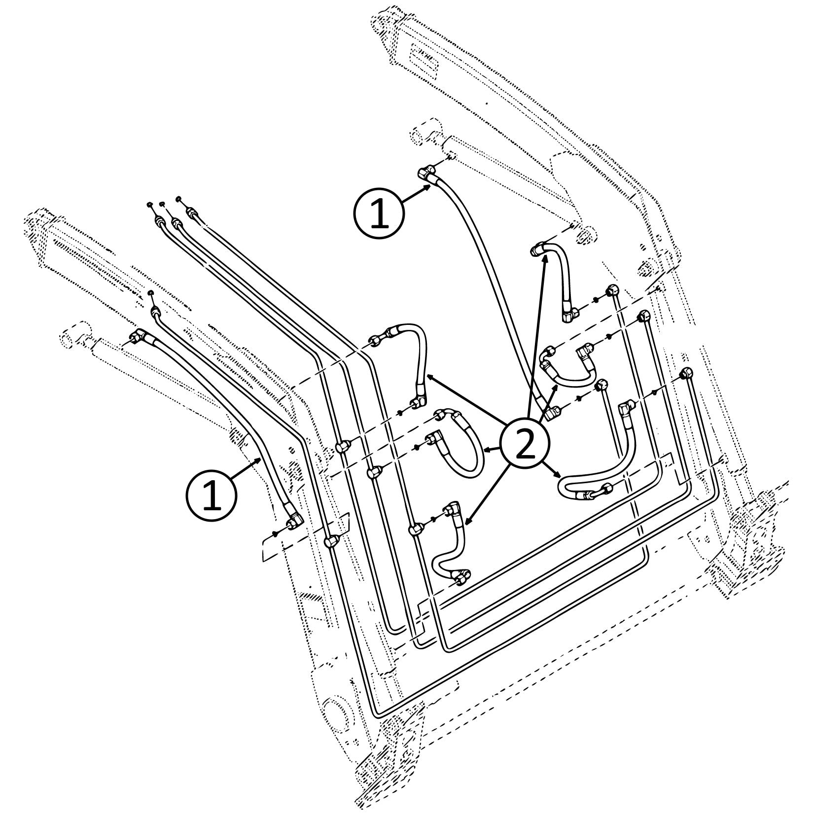 John Deere 300E NSL Whole Loader Hose Kit | HW Part Store