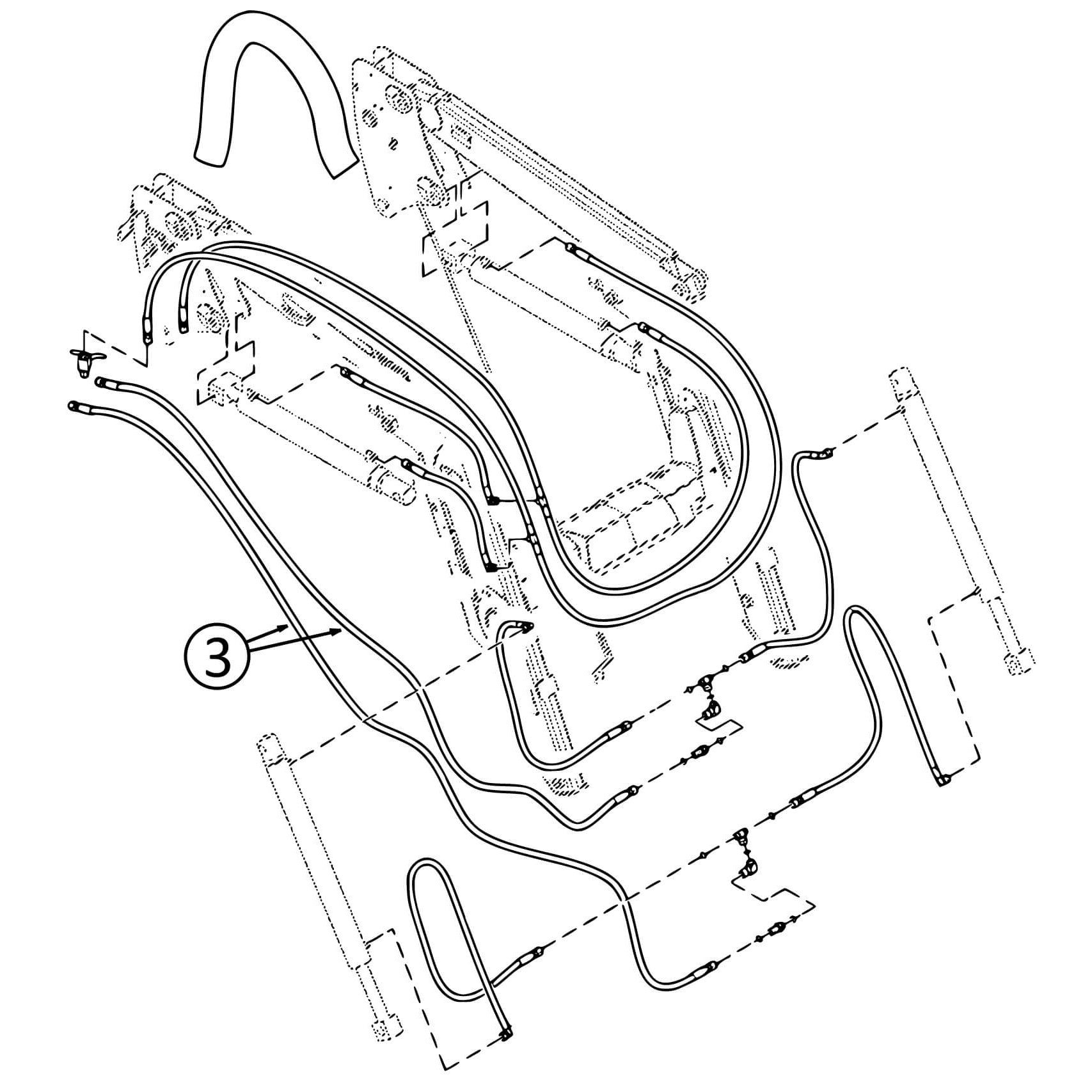 John Deere 520M Along Loader to Tilt Cylinders Hose | HW Part Store