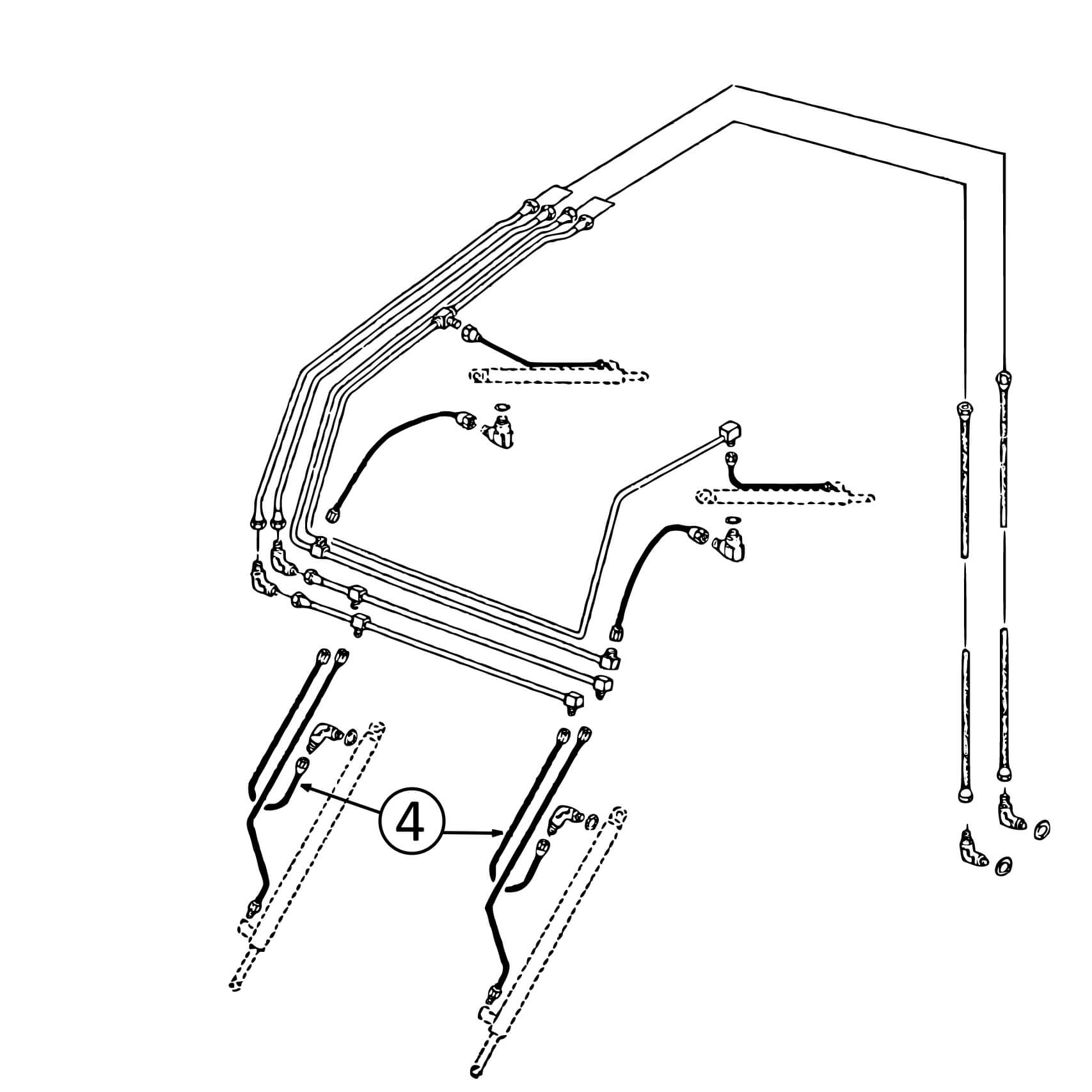 John Deere 540A Loader Tilt Bore End Hydraulic Hose | HW Part Store