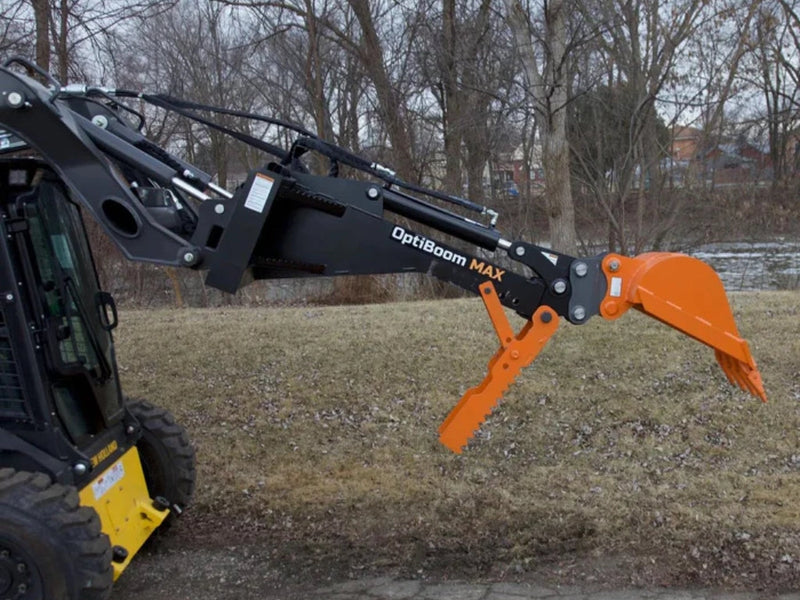 Lowe OptiBoom Max skid steer with excavator arm attachment