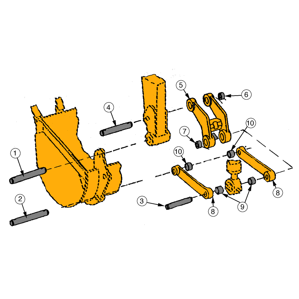 Cat 416d 420d And 430d Bucket Links Pins And Bushings Hw Part Store 8437