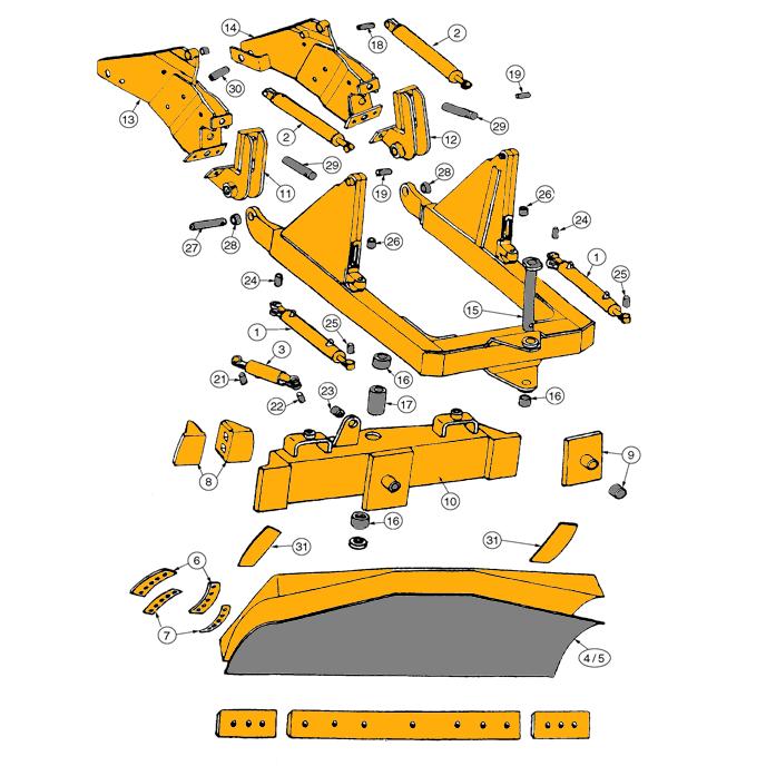 John Deere 550 & 550B Dozer Blade Parts | HW Part Store