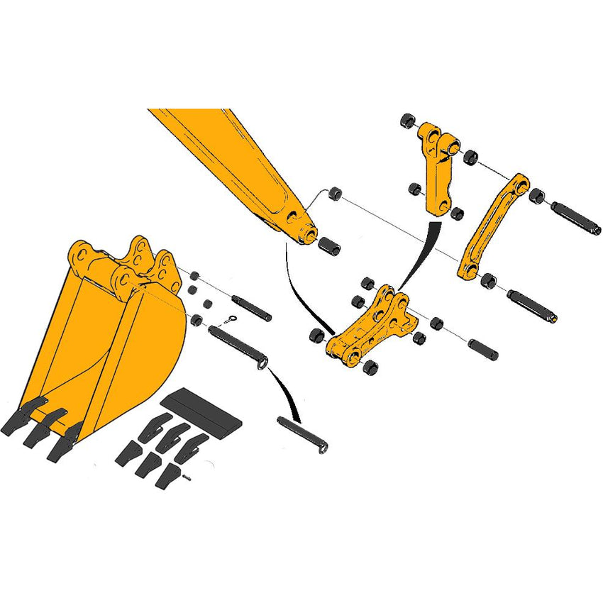 Case 580SL & 580SM Backhoe Bucket Parts | HW Part Store