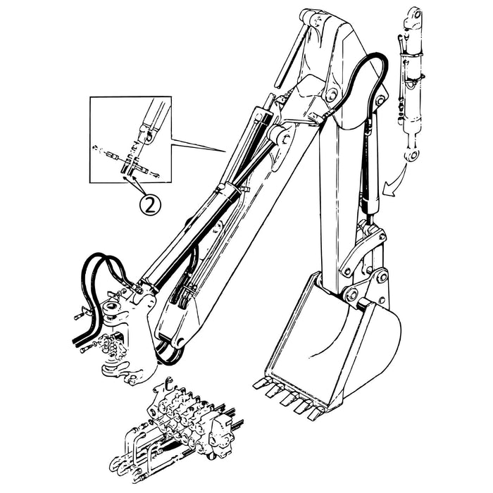 Case 580CK Hose - Valve to Dipper Cylinder s/n: Up to 4157851 -