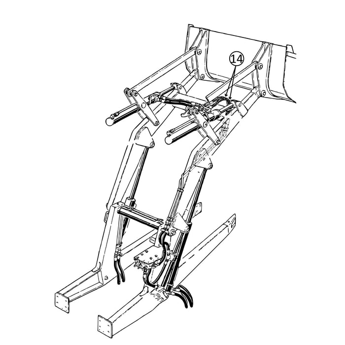 Case 580CK Hose - Lines to R/H Loader Tilt Cylinder -