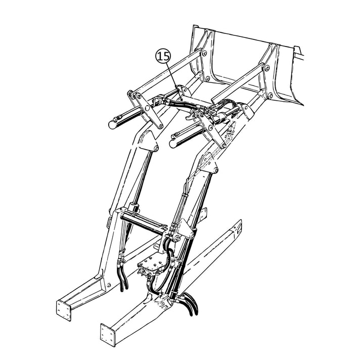 Case 580CK Hose - to L/H Loader Tilt Cylinder - Bore End -