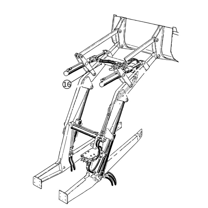 Case 580CK Hose - to L/H Loader Tilt Cylinder - Rod End -