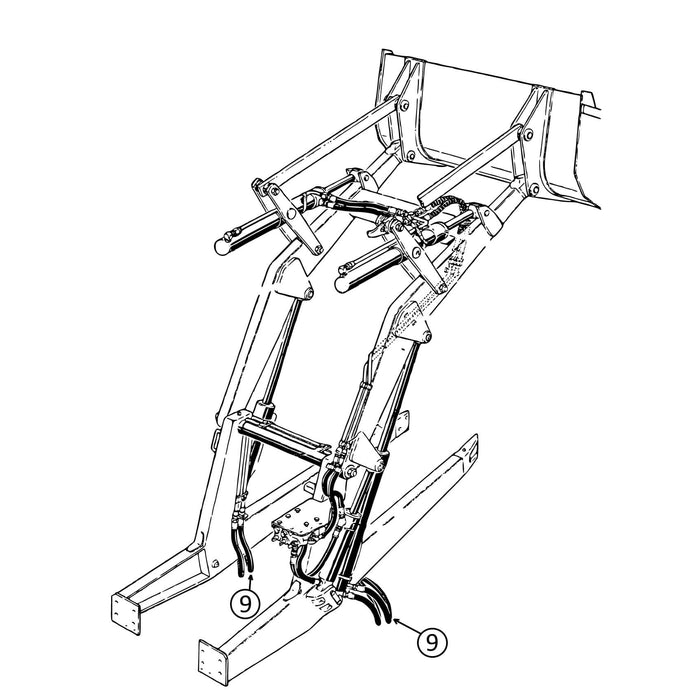 Case 580CK Hose - to Loader Lift Cylinders - Rod End Circuit -