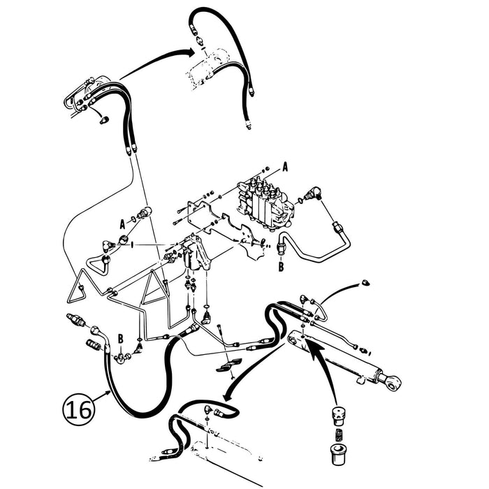 Case 580D & 580SD Hose - to Stabilizer Valve -