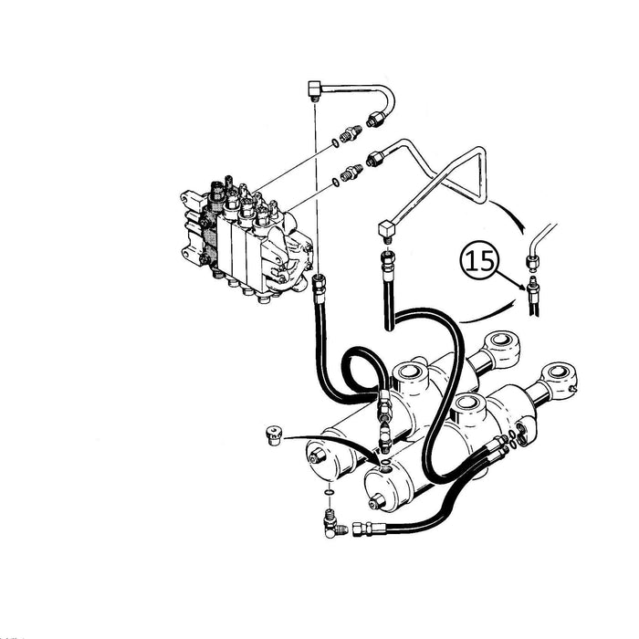 Case 580D & 580SD Hose - to Backhoe Swing Cylinders -