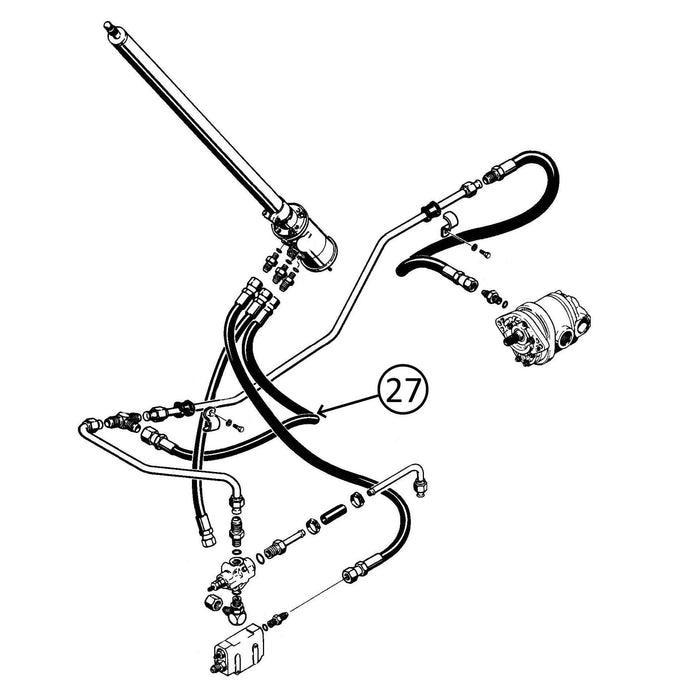 Case 580D & 580SD Hose - Inlet, to Steering Control Valve -