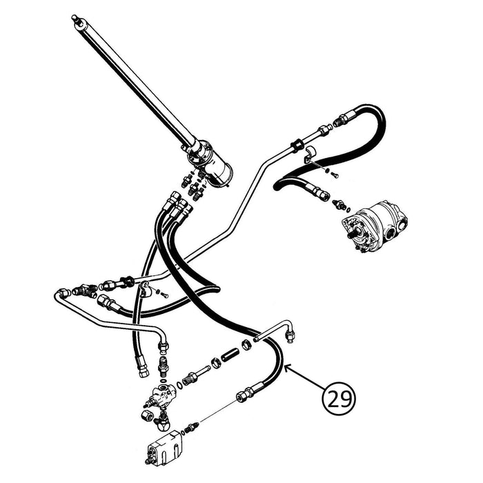 Case 580D & 580SD Hose - from Steering Control Valve to Unloading Valve -