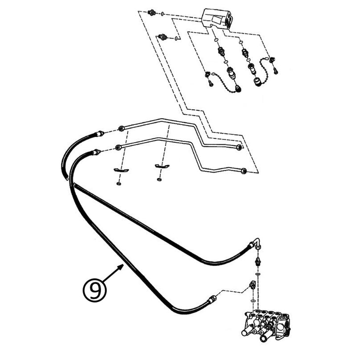 Bobcat 953 Hose -At Arm Pivot - In Auxiliary Circuit -