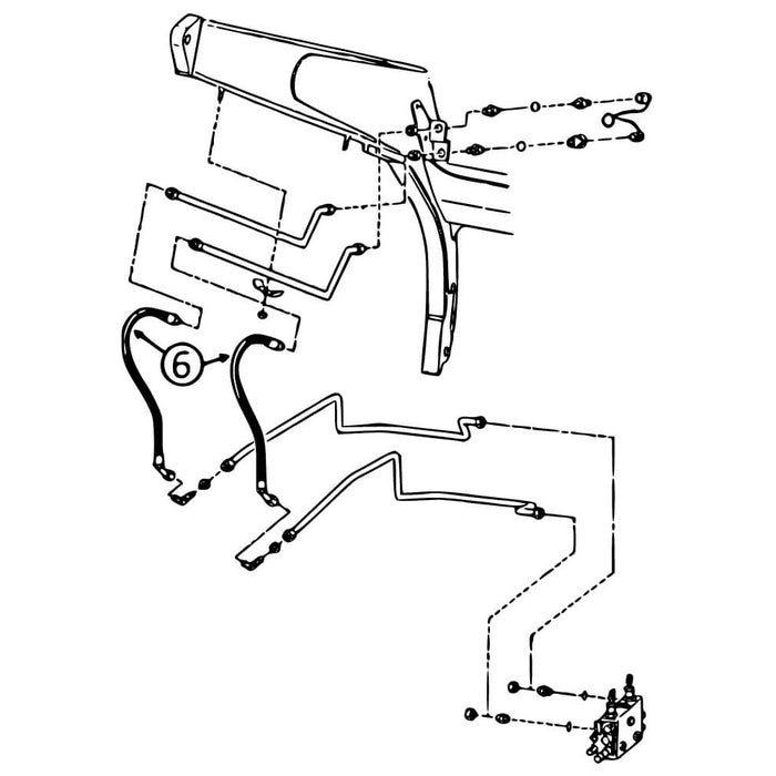 Bobcat 653 Hose - At Pivot in Aux Circuit -