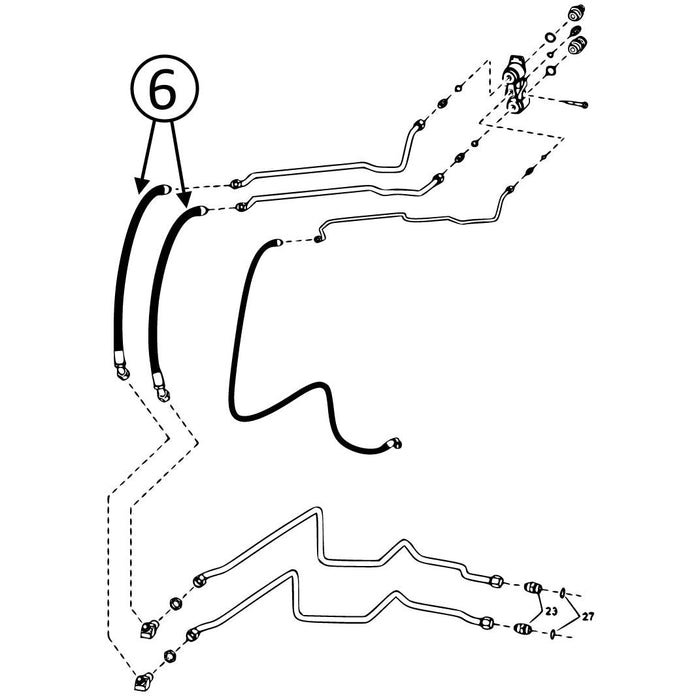 Bobcat S130 Hose - At Arm Pivot - In Auxiliary Circuit -