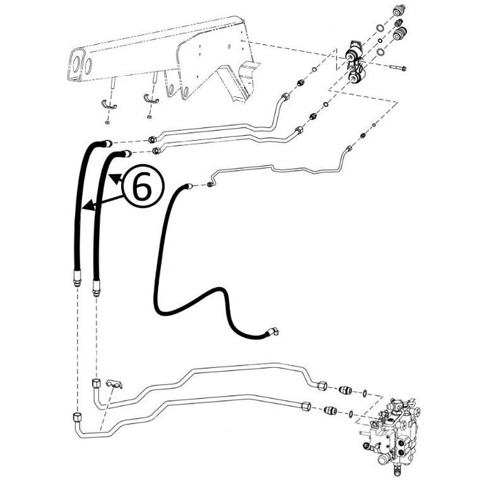 Bobcat S130 Hose - At Arm Pivot - In Auxiliary Circuit -