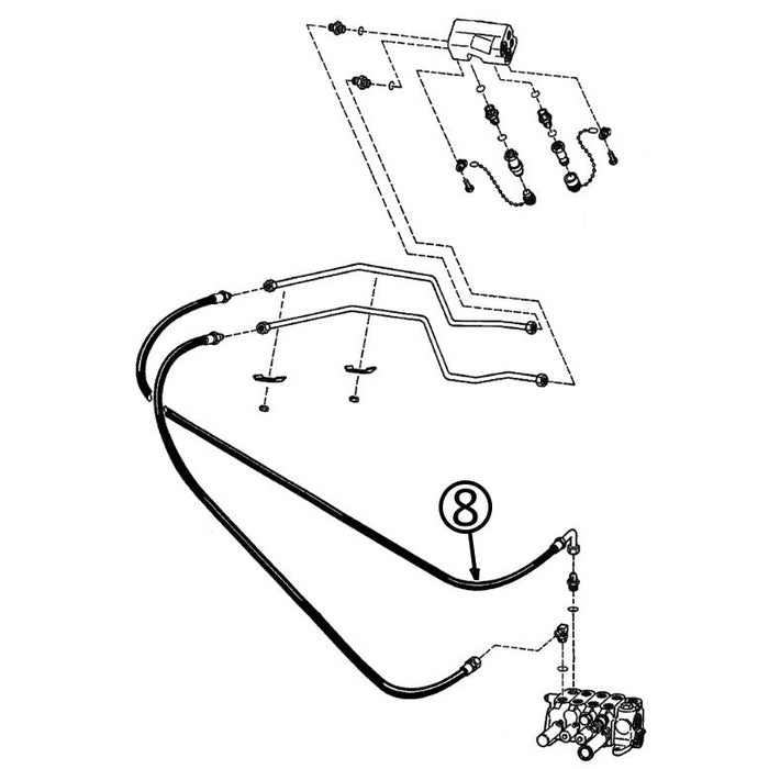 Bobcat 953 Hose -At Arm Pivot - In Auxiliary Circuit -