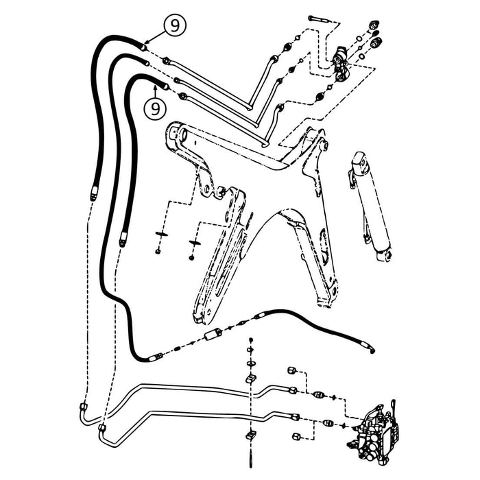 Bobcat 883 Hose - At Pivot - In Auxiliary Circuit -