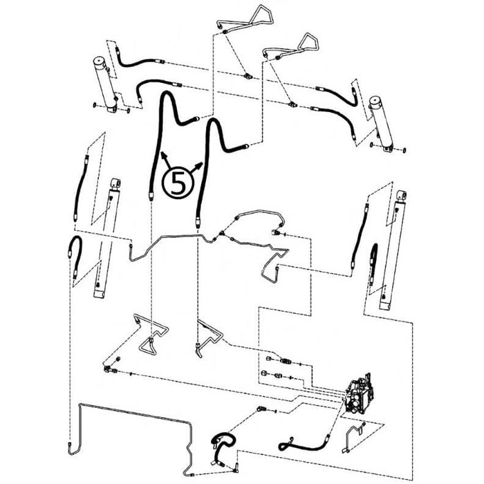 Bobcat S175 & S185 Hose - At Arm Pivot - to Loader Tilt Cylinders -