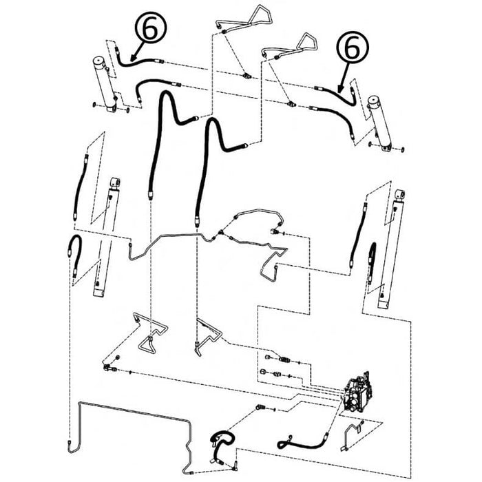 Bobcat S175 & S185 Hose - to Loader Tilt Cylinders - Bore Ends -