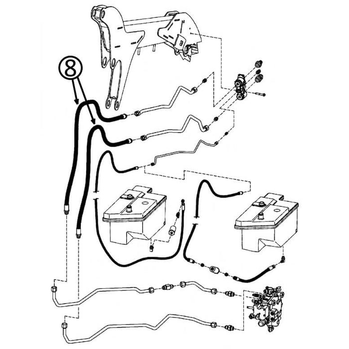 Bobcat S175 & S185 Hose - At Arm Pivot - In Auxiliary Circuit -