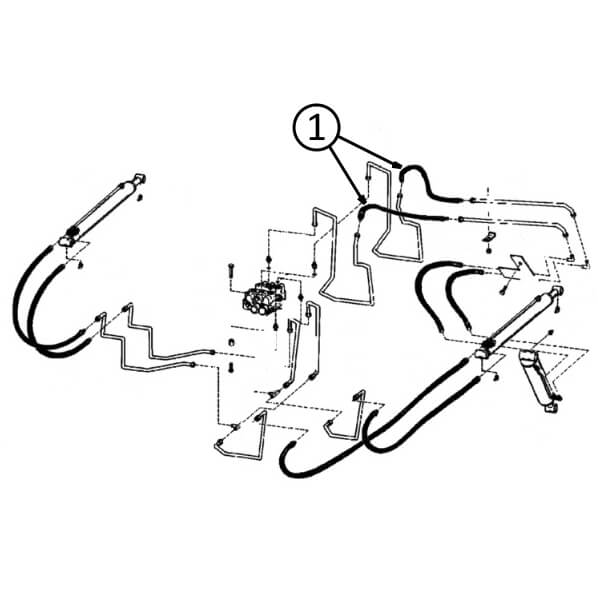 Bobcat 443 & 443B Hose - At Arm Pivot - to Loader Bucket Tilt Cylinder -