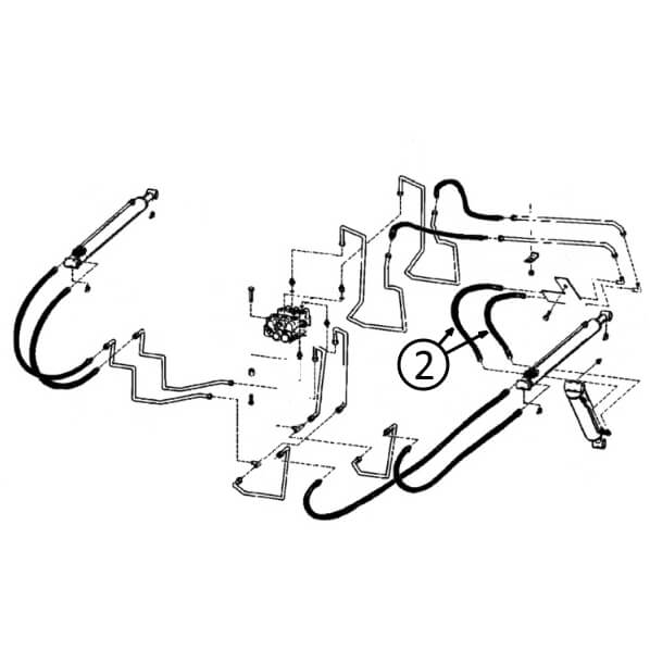 Bobcat 443 & 443B Hose - to Loader Bucket Tilt Cylinder - Used w/o 90 Fitting -