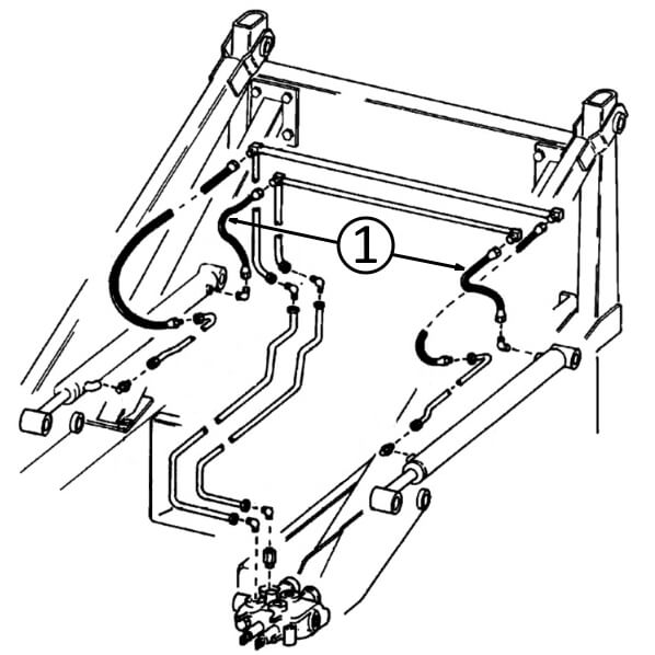 Bobcat 444M & 500 Hose - to Loader Lift Cylinders - Bore End -