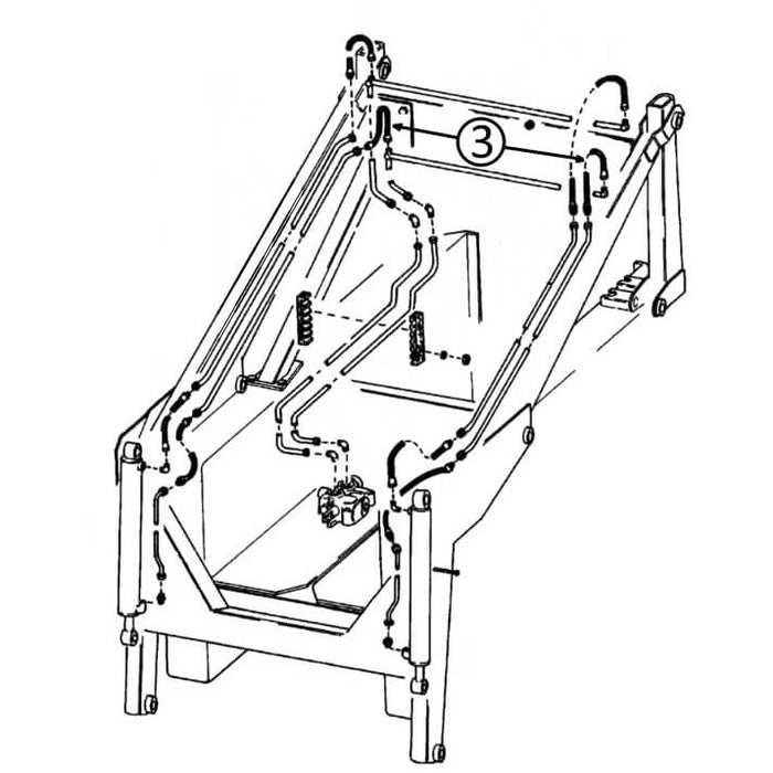 Bobcat 444M & 500 Hose - At Pivot - In Tilt Cylinder Rod End Circuit -