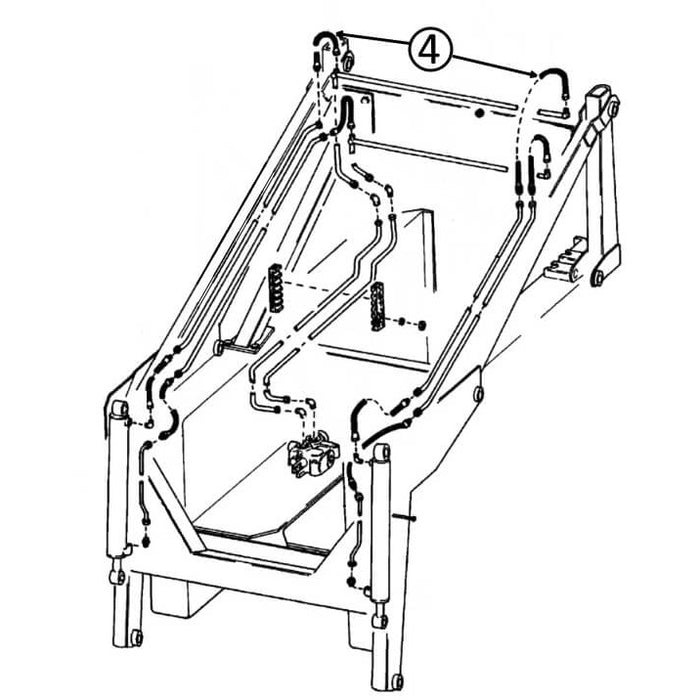 Bobcat 444M & 500 Hose - At Pivot - In Tilt Cylinder Bore End Circuit -