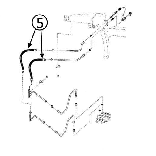 Bobcat 450 & 453 Hose - At Arm Pivot - in Auxiliary Circuit - 5 | HW Part Store