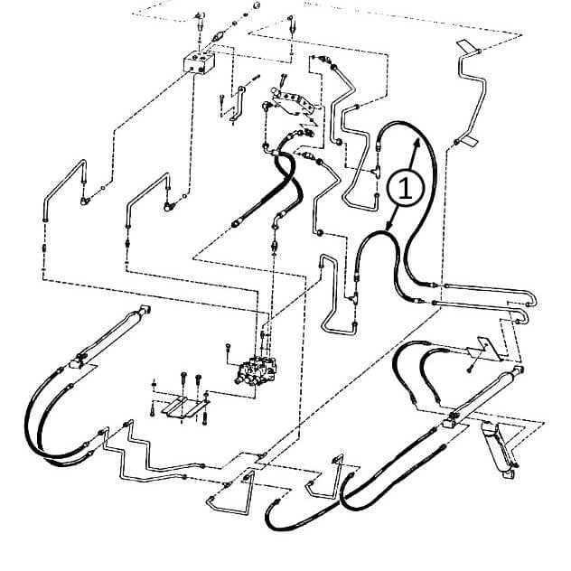 Bobcat 463 & 463F Hose - At Pivot to Tilt Cylinders -