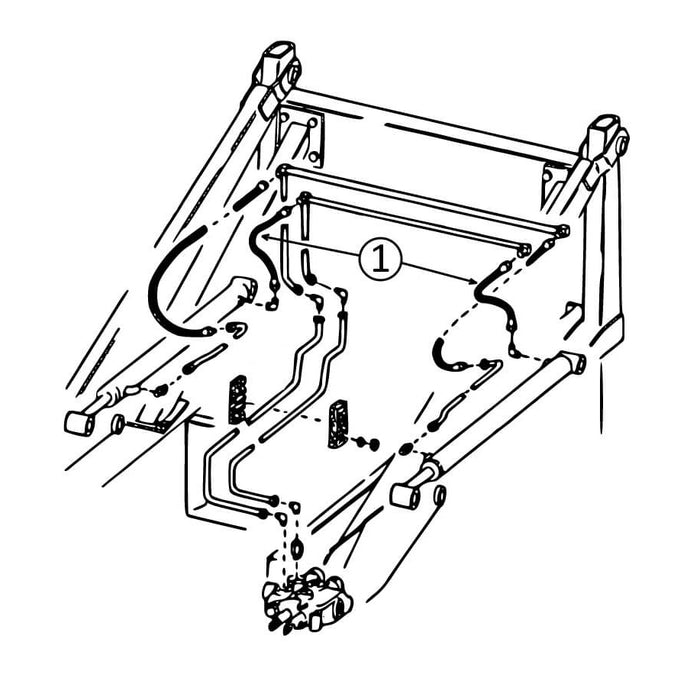 Bobcat 600, 610, & 611 Hose - to Loader Lift Cylinders - Bore End -