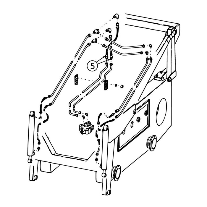 Bobcat 600, 610, & 611 Hose - At Pivot - In Tilt Cylinder Circuit - BOM Electric -