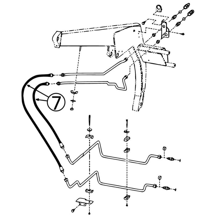 Bobcat 863, 863C, 863F, 863G, & 864 Hose - At Pivot - in Auxiliary Circuit -