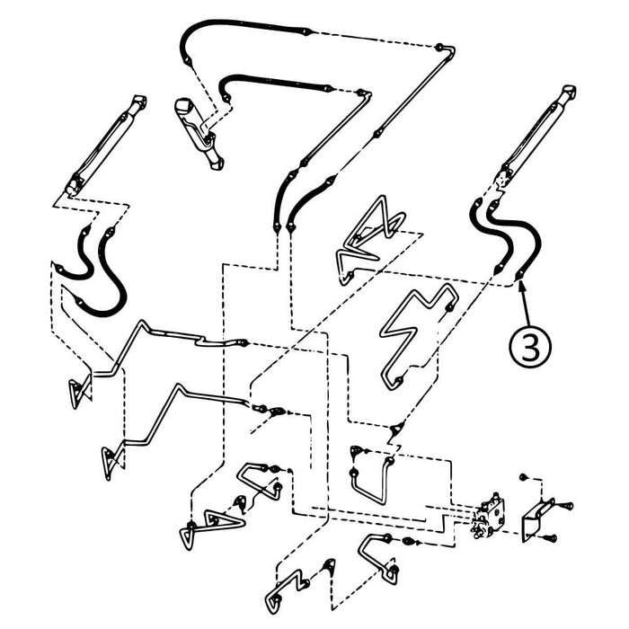 Bobcat 863, 863C, 863F, 863G, & 864 Hose - to R/H Loader Lift Cylinder - Bore End - Type 2 -