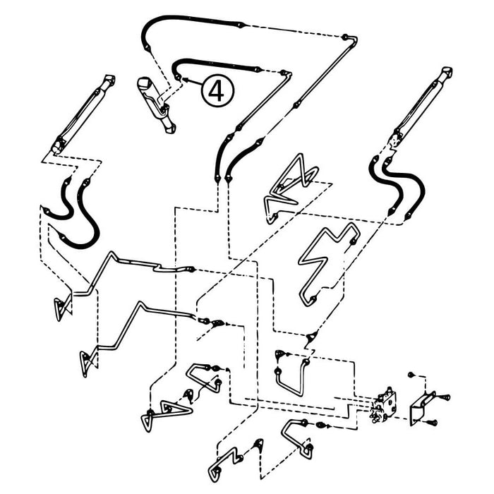 Bobcat 863, 863C, 863F, 863G, & 864 Hose - to Loader Bucket Tilt Cylinder - Rod End -