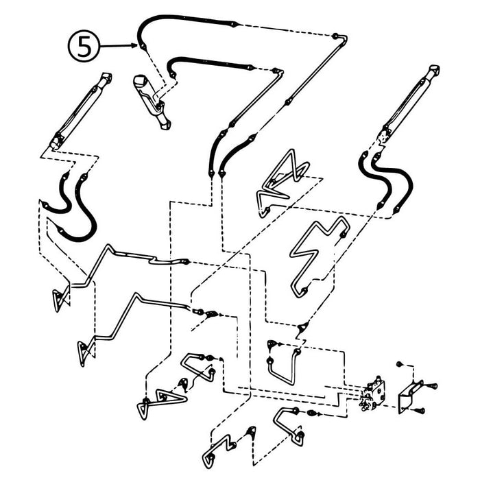 Bobcat 863, 863C, 863F, 863G, & 864 Hose - to Loader Bucket Tilt Cylinder - Bore End -