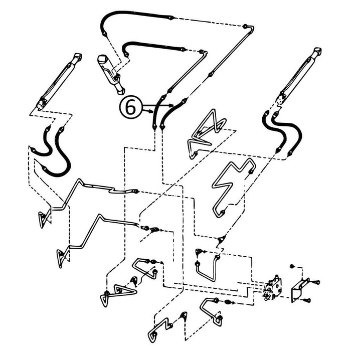 Bobcat 863, 863C, 863F, 863G, & 864 Hose - At Pivot - to Loader Bucket Tilt Cylinder -