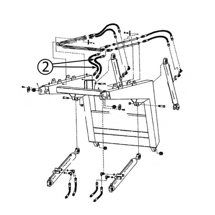 Bobcat 970 Hose - At Pivot - in Loader Bucket Tilt Circuit -