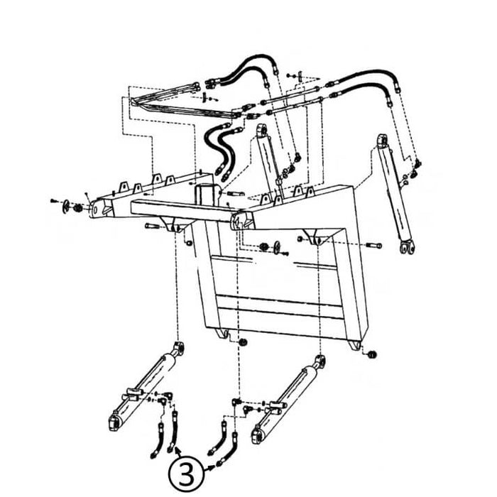 Bobcat 970 Hose - to Loader Lift Cylinders - Rod Ends -