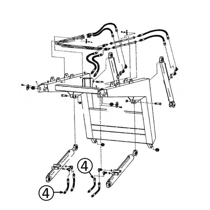 Bobcat 970 Hose - to Loader Lift Cylinders - Bore Ends -