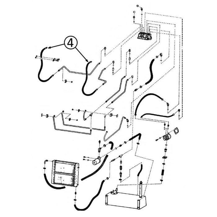 Bobcat 980 Hose - At Arm Pivot - in Loader Bucket Tilt Circuit -