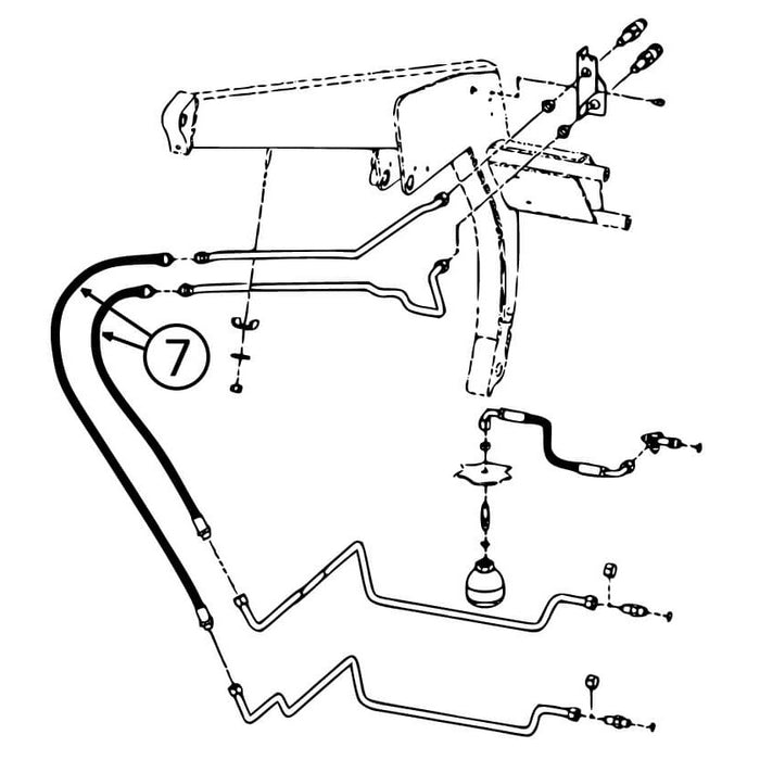 Bobcat A220 Hose - At Arm Pivot - In Auxiliary Circuit -